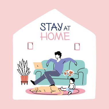 Baba oğul Coronavirus salgınından uzak durun.