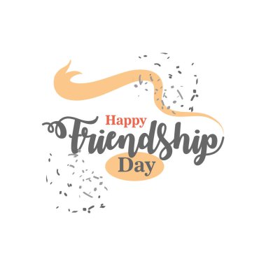 Mutlu arkadaşlık günü ayrıntılı biçim ikonu vektör tasarımı