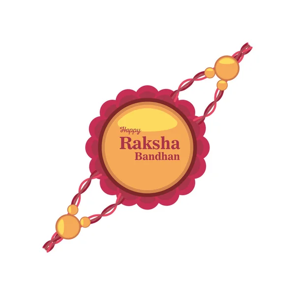 Raksha bandhan flor amarilla pulsera estilo detallado icono de diseño vectorial — Archivo Imágenes Vectoriales