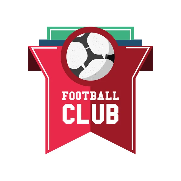 Voetbal op lint gedetailleerde stijl pictogram vector ontwerp — Stockvector