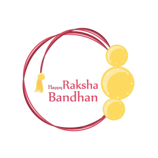 Raksha bandhan sarı küreler bileklik ayrıntılı biçim ikon vektör tasarımı — Stok Vektör