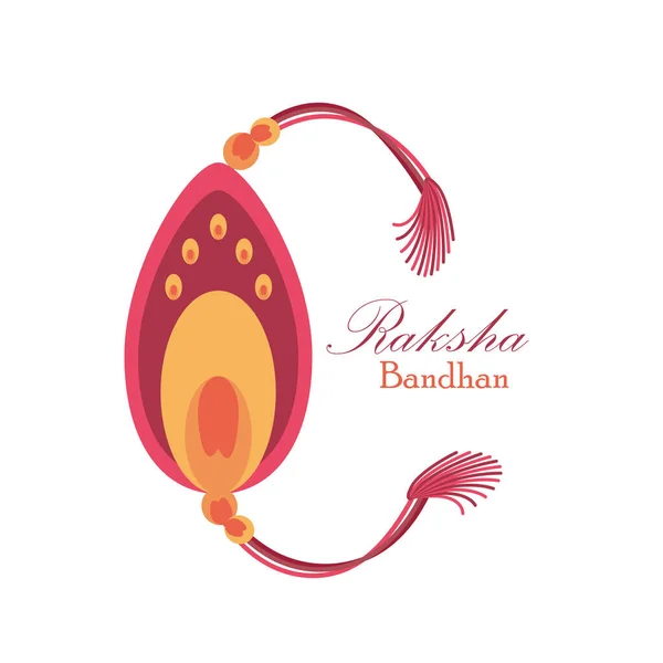 Raksha bandhan rosa gota pulsera estilo detallado icono de diseño vectorial — Archivo Imágenes Vectoriales