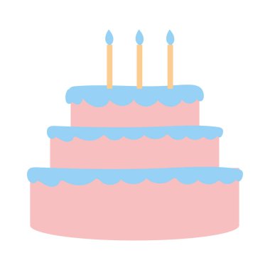 Doğum günü pastası ve mumlarla dolu bir masa.