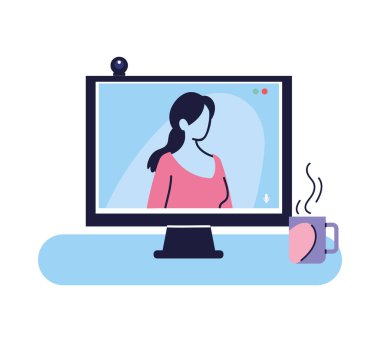 Bilgisayardaki kadın.