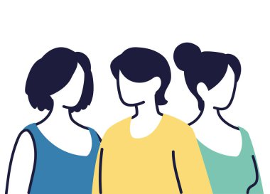 Beyaz arka planda genç kadın karikatürü