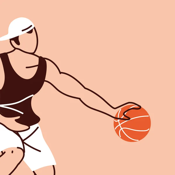 Top vektör tasarımlı basketbolcu. — Stok Vektör