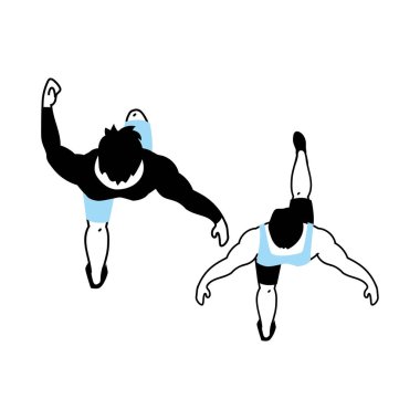 Erkekler vektör tasarımını çalıştıran avatarlar