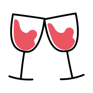 Ayrı şarap kadehleri vektör tasarımı