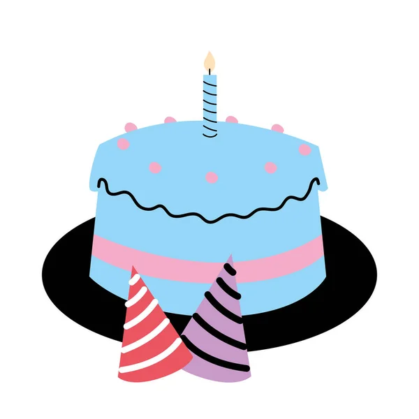 Торт с днем рождения с хэтчбеком — стоковый вектор