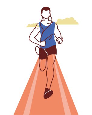 İz vektör tasarımında çalışan insan avatarı