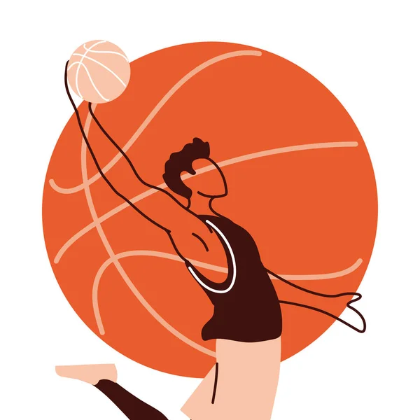 Мужчина-баскетболист с векторным дизайном — стоковый вектор
