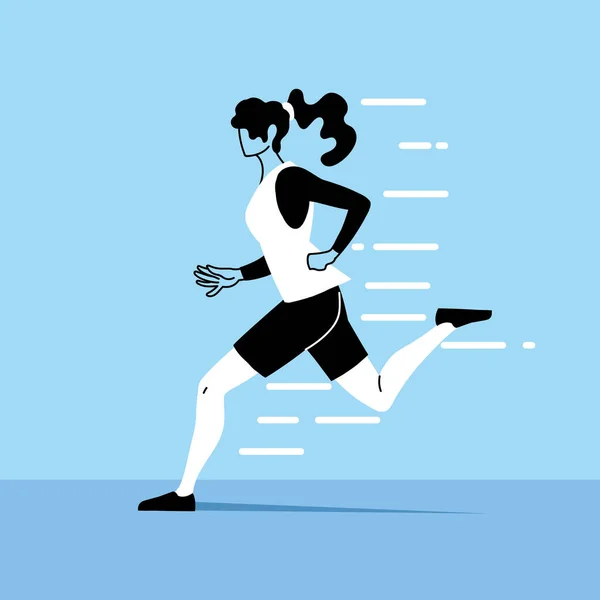 Woman avatar running vector design — Stock Vector