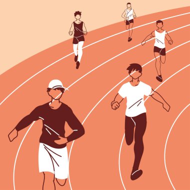 Erkekler vektör tasarımını çalıştıran avatarlar