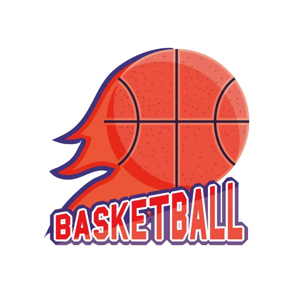 Bola com chama de basquete estilo detalhado ícone vetor design —  Vetores de Stock