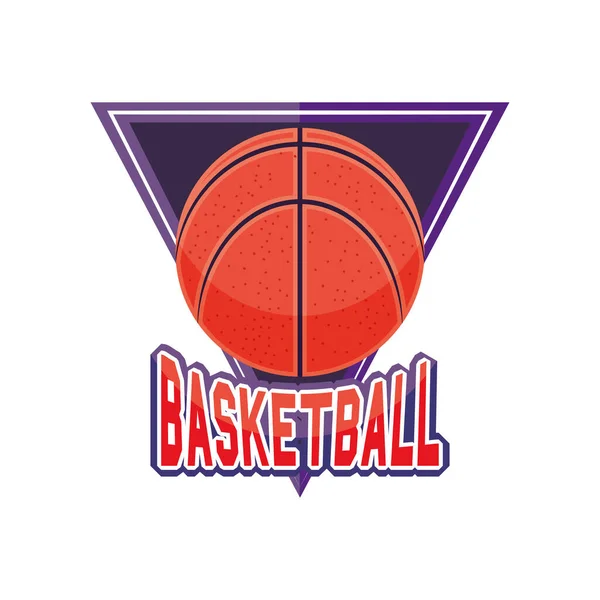 Basketbol üçgenindeki top ayrıntılı biçim ikon vektör tasarımı — Stok Vektör