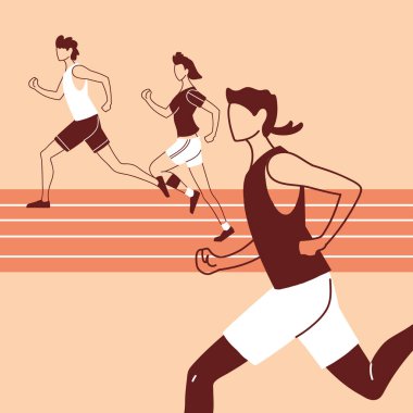 Kadın ve erkek vektör tasarımını çalıştırır