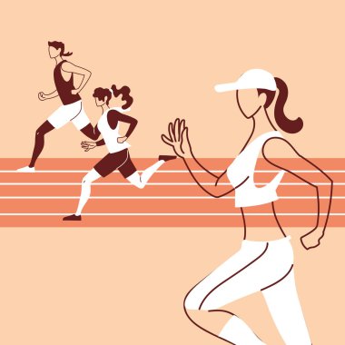 Kadınlar ve erkekler vektör tasarımını çalıştırır