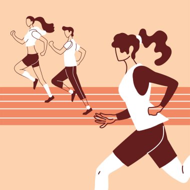 Kadınlar ve erkekler vektör tasarımını çalıştırır