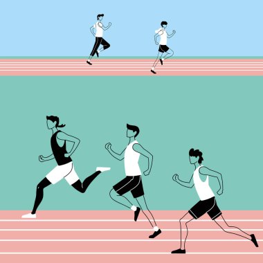 Erkekler vektör tasarımını çalıştıran avatarlar