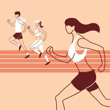 Kadınlar ve erkekler vektör tasarımını çalıştırır