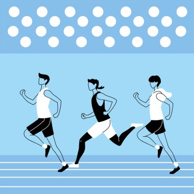 Erkekler vektör tasarımını çalıştıran avatarlar