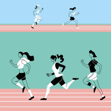 Kadınlar vektör tasarımı için avatarlar