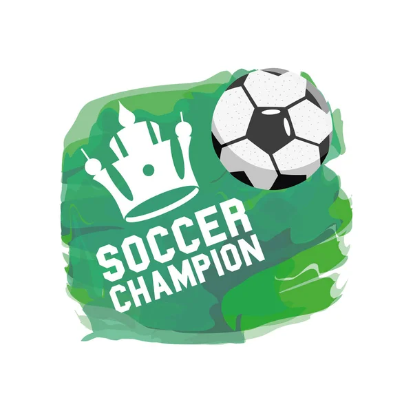 Fútbol con bola de la corona icono de estilo detallado diseño de vectores — Vector de stock