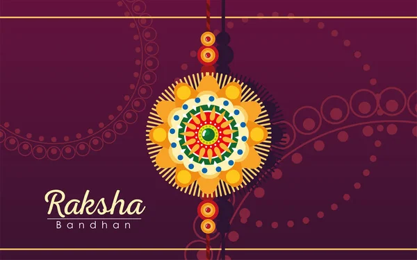 Raksha bandhan pestrobarevný mandala květinový náramek vektor design — Stockový vektor
