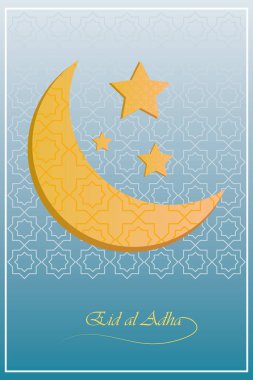 Yıldızlı bayram al adha uydusu ayrıntılı biçim ikon vektör tasarımı