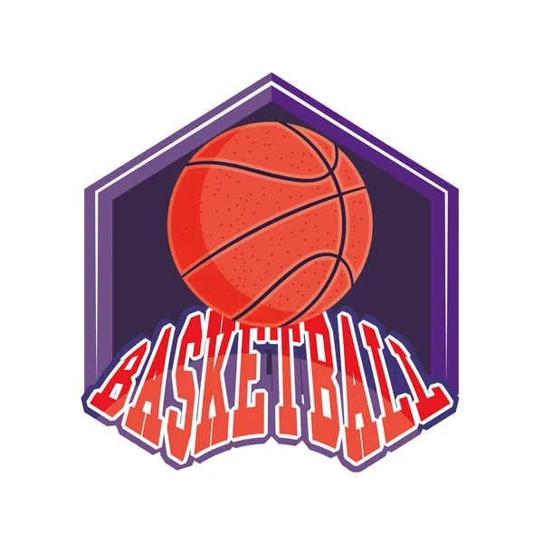 Bola de baloncesto estilo detallado icono de diseño vectorial — Vector de stock