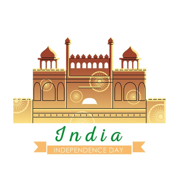 Rouge forte de l'Inde jour de l'indépendance conception vectorielle — Image vectorielle