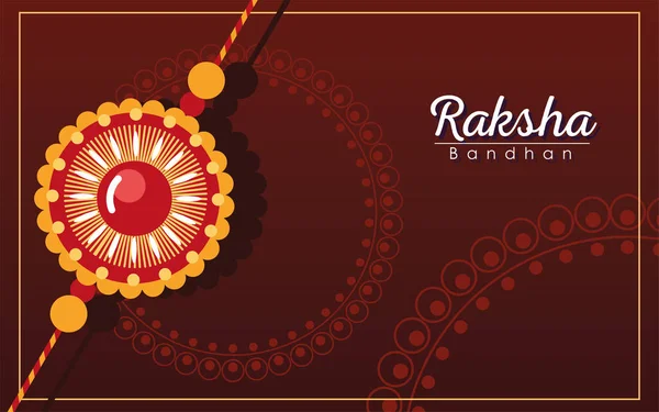 Raksha bandhan pestrobarevný mandala květinový náramek vektor design — Stockový vektor