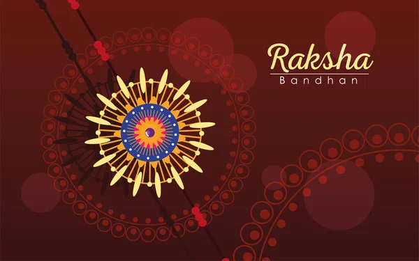 Raksha bandhan multicolor mandala flor pulsera vector diseño — Archivo Imágenes Vectoriales