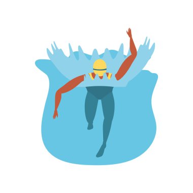 Beyaz arka planda yüzen adam