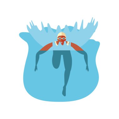 Beyaz arka planda yüzen adam