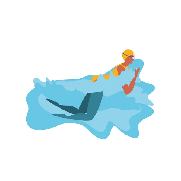 Schwimmender Mann auf weißem Hintergrund — Stockvektor