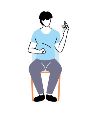 Koltuk vektör tasarımında Avatar adam