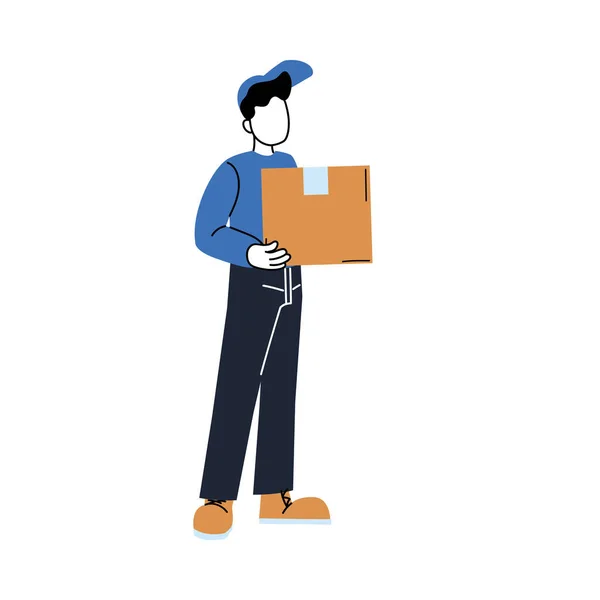 Delivery man with box vector design — Stock Vector