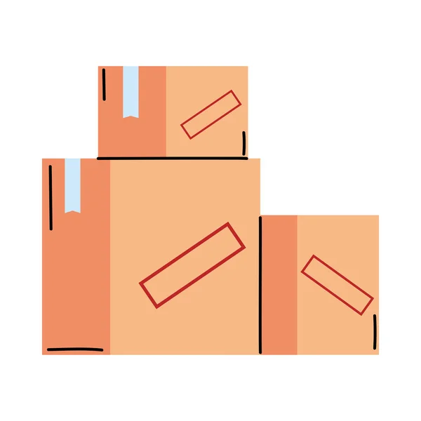 Cajas de entrega aisladas diseño vectorial — Vector de stock