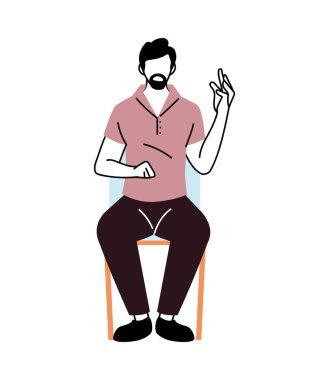 Koltuk vektör tasarımında Avatar adam