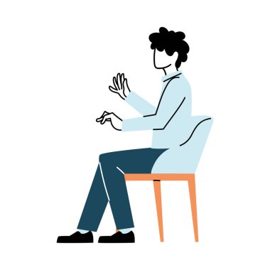 Koltuk vektör tasarımında Avatar adam