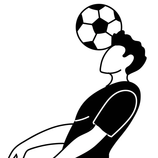 Ποδόσφαιρο παίκτης άνθρωπος με μπάλα διάνυσμα σχεδιασμό — Διανυσματικό Αρχείο