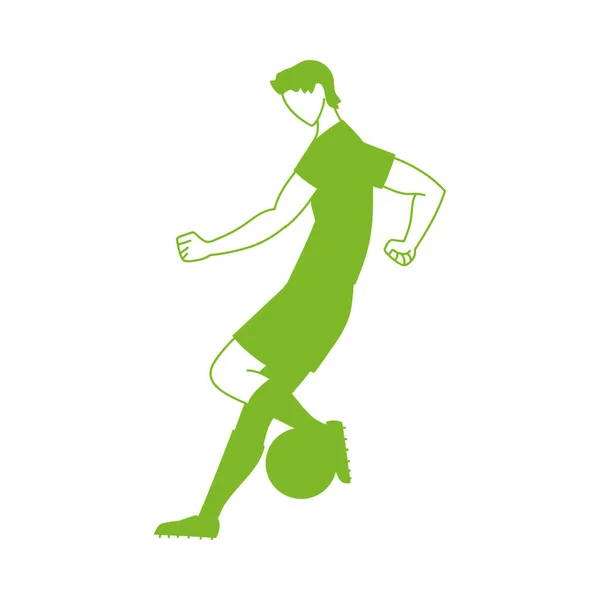 Voetbalspeler man met bal vector ontwerp — Stockvector