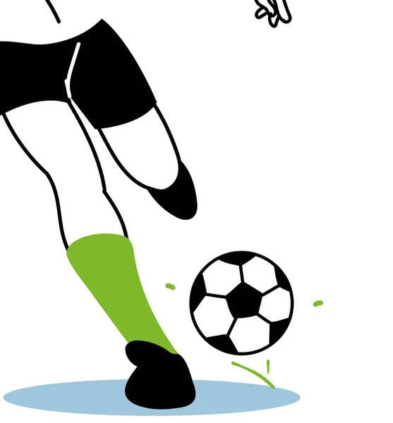 Jambes de joueur de football avec conception vectorielle de balle — Image vectorielle