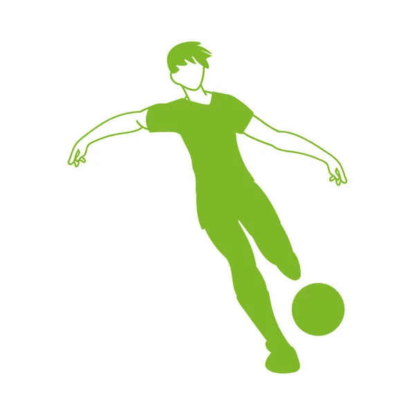 Voetbalspeler man met bal vector ontwerp — Stockvector