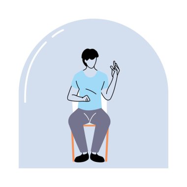 Koltuk vektör tasarımında Avatar adam