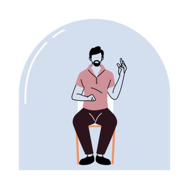 Koltuk vektör tasarımında Avatar adam