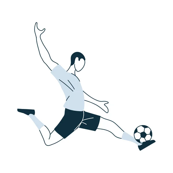 Jugador de fútbol hombre con diseño de vector de pelota — Vector de stock