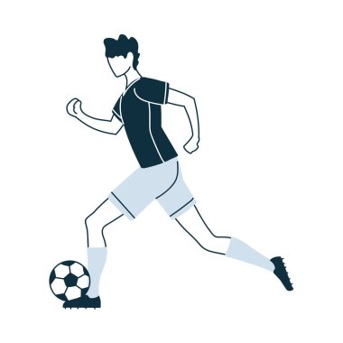 Top vektör tasarımlı bir futbolcu.