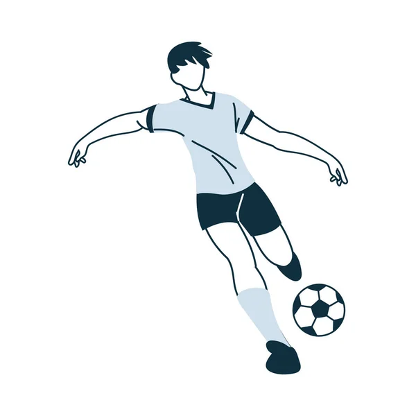 Jugador de fútbol hombre con diseño de vector de pelota — Archivo Imágenes Vectoriales